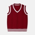 thumbnail image 1 of RTKFRFLM Kids Cable Knit Sweater Vest Classic V-Neck Sleeveless Preppy Style Pullover Black 3-4 Years, 1 of 2