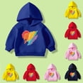 thumbnail image 1 of RTKFRFLM Kids Cartoon Graphic Hoodie Winter Warm Pullover Long Sleeve Base Layer Top Red 3-4 Years, 1 of 8