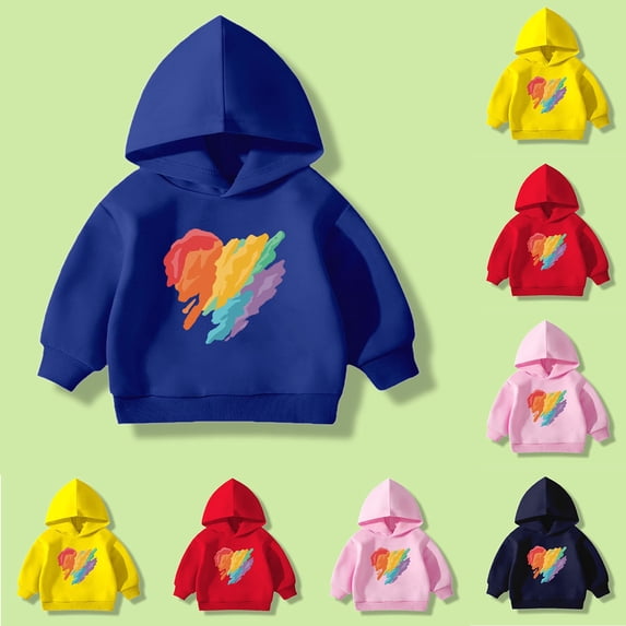 RTKFRFLM Kids Cartoon Graphic Hoodie Winter Warm Pullover Long Sleeve Base Layer Top Red 3-4 Years