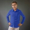 thumbnail image 1 of RTKFRFLM Kids Classic Button-Down Shirt Unisex Long Sleeve Solid Color Formal Top Black 3-4 Years, 1 of 4