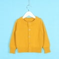 thumbnail image 1 of RTKFRFLM Kids Classic Knit Sweater Long Sleeve Button-Down Cardigan for Youth Yellow1 4-5 Years, 1 of 3