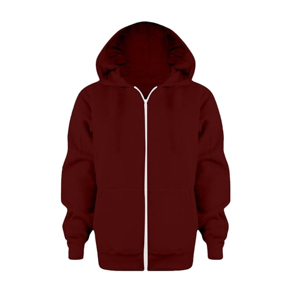RTKFRFLM Kids Classic Zip-up Hoodie Solid Color Hooded Jacket 11-12 Years