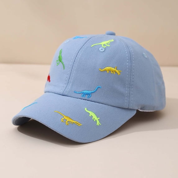 RTKFRFLM Kids Colorful Dinosaur Baseball Cap Adjustable Outdoor Sun Hat Sky Blue One Size