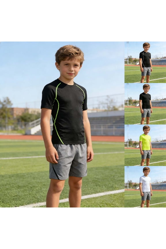 Kids Compression Tights Professional Athletic Base Layer Leggings Black 13-15 Years