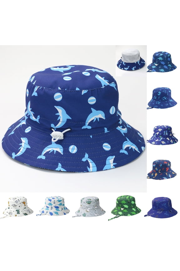 Kids Dinosaur Print Bucket Hat UV Protection Outdoor Sun Hat with Face Shield Green 4-8 Years