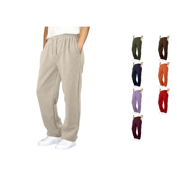 RTKFRFLM Kids Drawstring Sweatpants Relaxed Fit Wide Leg Trousers for Big Kids Orange 13-14 Years