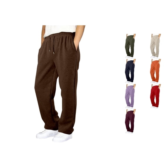 RTKFRFLM Kids Drawstring Sweatpants Relaxed Fit Wide Leg Trousers for Big Kids Orange 13-14 Years