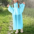 thumbnail image 1 of RTKFRFLM Kids Emergency Rain Poncho Thickened Disposable Rain Gear with Backpack Space Blue One Size, 1 of 4