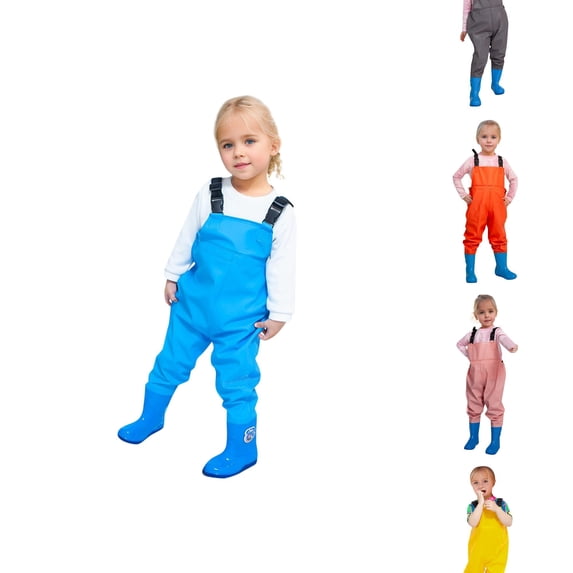 RTKFRFLM Kids Fishing Waders Waterproof One-Piece Rain Bib for Beach and Sand Grey 5-6 Years