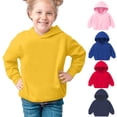 thumbnail image 1 of RTKFRFLM Kids Lined Sweatshirt Solid Color Warm Pullover Top Red 12-18 Months, 1 of 3