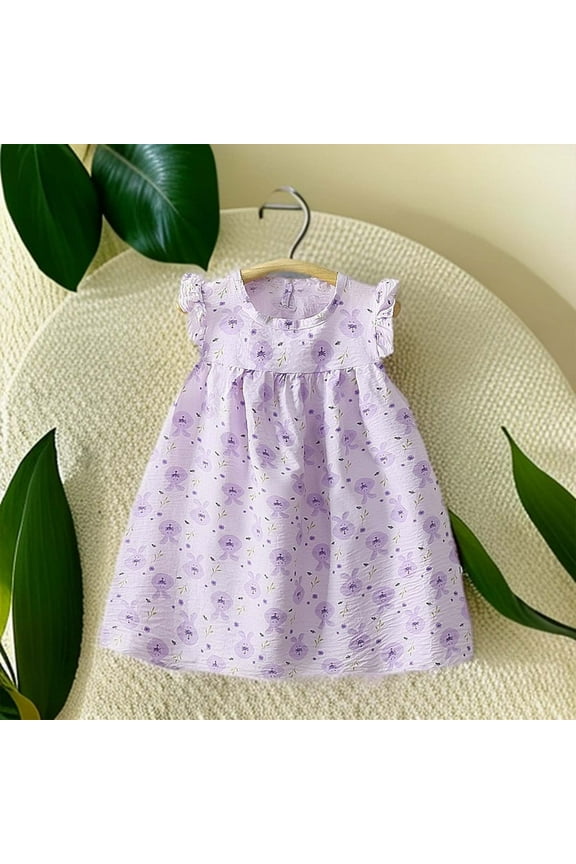 Kids Floral Summer Dress Comfortable Casual Dress for Daily Wear and Beach Outings