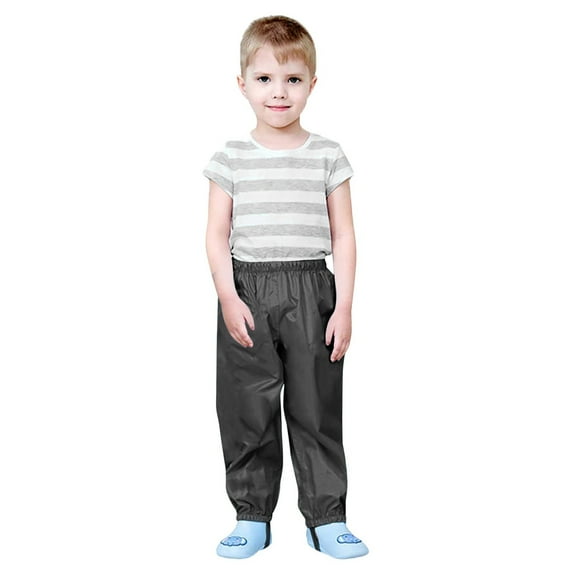 RTKFRFLM Kids Footed Rain Pants Waterproof One-Piece Trousers for Toddlers Pink 1-2 Years