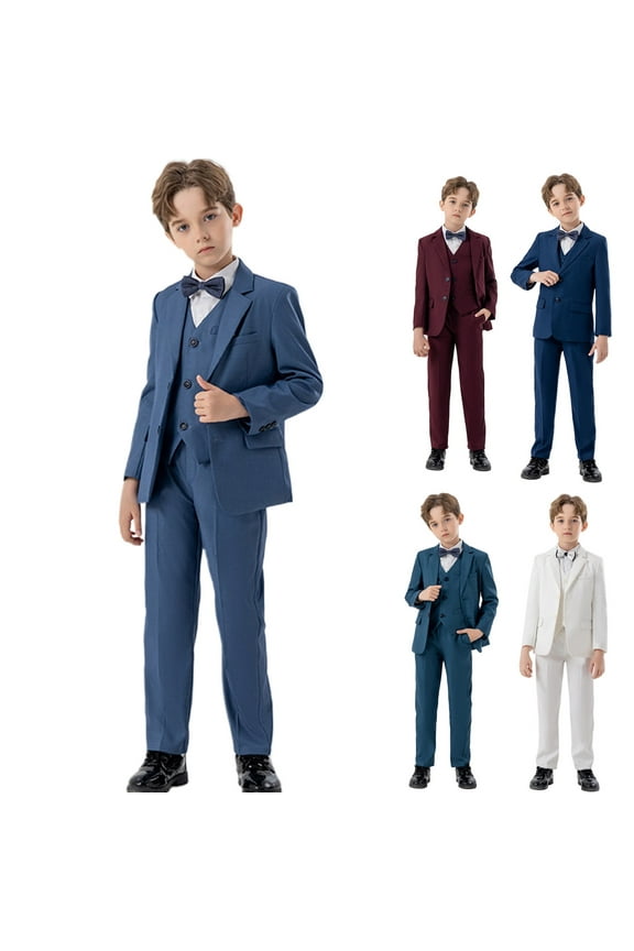 Kids Formal Suit Set Gentleman Style Jacket and Pants Outfit 6-7 Years