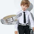 thumbnail image 1 of RTKFRFLM Kids Heart Buckle Belt Glitter Waistband for Denim Jeans Pink One Size, 1 of 3