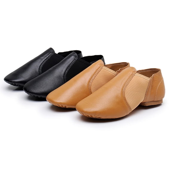 RTKFRFLM Kids Leather Jazz Dance Shoes Professional Soft Sole Ballroom Dance Flats
