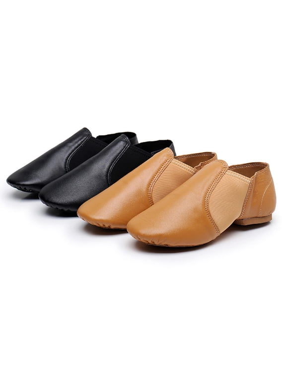 Kids Leather Jazz Dance Shoes Professional Soft Sole Ballroom Dance Flats