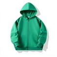 thumbnail image 1 of RTKFRFLM Kids Lightweight Full Zip Hoodie Jacket Thin Solid Color Plain Hooded Sweatshirt Sun Protection Spring Fall Outerwear Coat for Boys Girls, 1 of 6