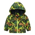 thumbnail image 1 of RTKFRFLM Kids Lightweight Hooded Jacket Cartoon Print Fashionable Windbreaker Outerwear Navy 3-4 Years, 1 of 2