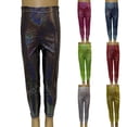 thumbnail image 1 of RTKFRFLM Kids Metallic Sequin Leggings Sparkly Stretch Dance Pants for Performance Green 3-4 Years, 1 of 4