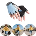 thumbnail image 1 of RTKFRFLM Kids Non- Riding Gloves Breathable Fingerless Sports Mittens for Exercise Blue 4-6, 1 of 3