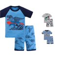 thumbnail image 1 of RTKFRFLM Kids Pajamas Set Summer Thin Cotton Cartoon Dinosaur Short Sleeve Top Shorts 2-Piece Sleepwear Boys Toddler, 1 of 4