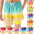 thumbnail image 1 of RTKFRFLM Kids Quick Dry Swim Trunks with Compression Liner Ice Cream Pattern Boys Girls Vacation Beach Shorts Bathing Suits, 1 of 4