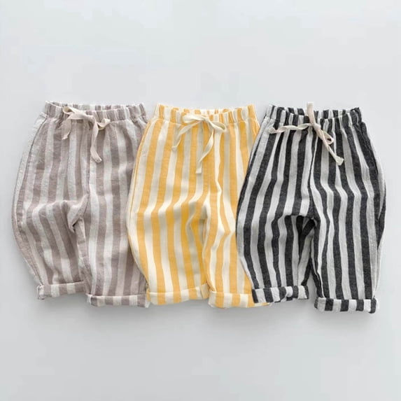 RTKFRFLM Kids Relaxed Fit Trousers Solid Color Casual Long Pants for Daily Wear Grey 3-6 Months