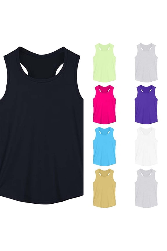 Kids Ribbed Tank Top Unisex Boys Girls Cotton Sleeveless Rib Knit Camisole Undershirt Slim Fit Stretch Vest for Toddlers Youth