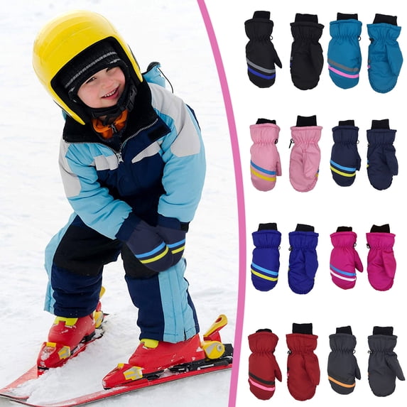 RTKFRFLM Kids Snow Gloves, Insulated Warm Winter Gloves for Boys and Girls Ages 3–12 Outdoor Play