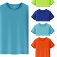 thumbnail image 1 of RTKFRFLM Kids Summer Mesh Tee Shirt Solid Color Lightweight Short Sleeve Athletic Workout Active Tops Gym Undershirt for Boys Girls, 1 of 8