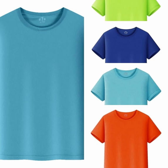 RTKFRFLM Kids Summer Mesh Tee Shirt Solid Color Lightweight Short Sleeve Athletic Workout Active Tops Gym Undershirt for Boys Girls