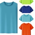 thumbnail image 1 of RTKFRFLM Kids Summer Mesh Tee Shirt Solid Color Lightweight Short Sleeve Athletic Workout Active Tops Gym Undershirt for Boys Girls, 1 of 8