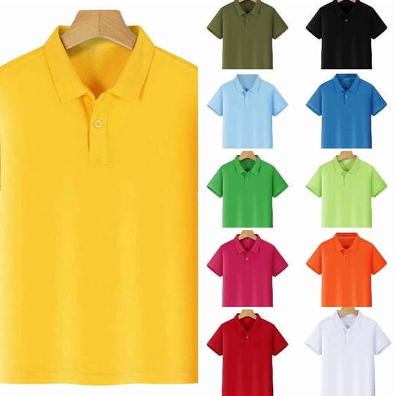 RTKFRFLM Kids Summer Polo Shirt Solid Color Short Sleeve Cotton Pique Uniform Tennis Golf Polo Shirts Tops for Toddler Boys Girls School