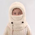 thumbnail image 1 of RTKFRFLM Kids Thermal Winter Hat with Built-in Ear Cover and Neck Gaiter, Windproof Warm Face Mask for Cold Weather Outdoor Activities, 1 of 7