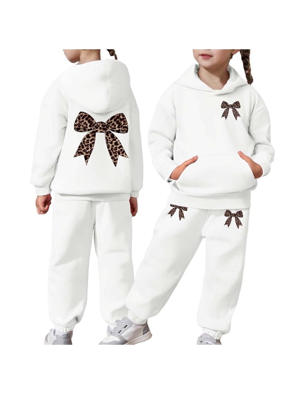 Kids Toddler Boys Girls Long Sleeve Solid Warm Hoodie Pullover Tops Pants Kids Outfits Sweat Suit Clothes Sets,Size 3-4 Years
