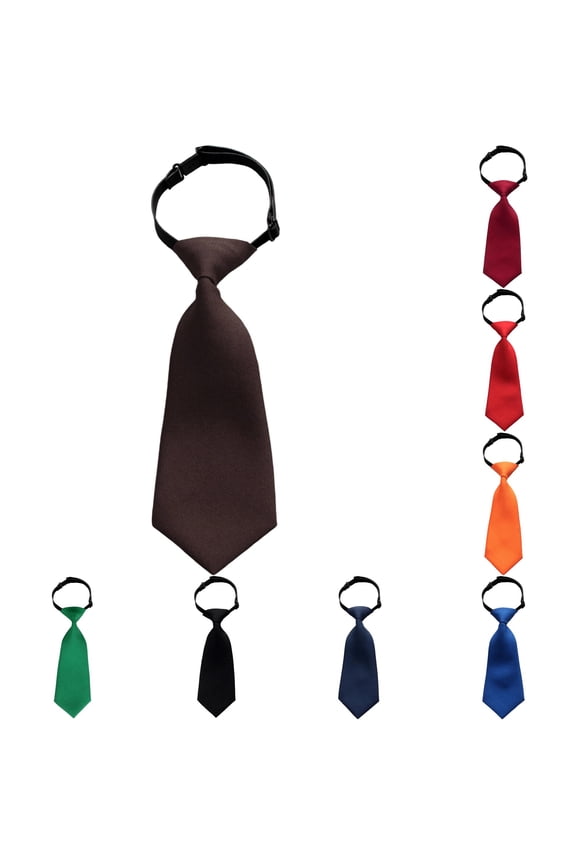 Kids Uniform Tie Solid Color Adjustable Neckstrap Pre-Tied Necktie Bowtie for School Performance Boys Girls