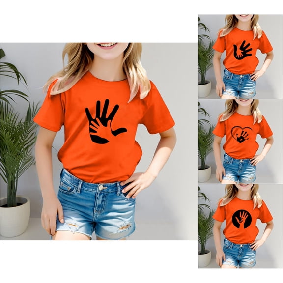 RTKFRFLM Kids Unity Day Orange T-Shirt Anti Bullying Message Graphic Crewneck Short Sleeve Awareness Support Tee Top
