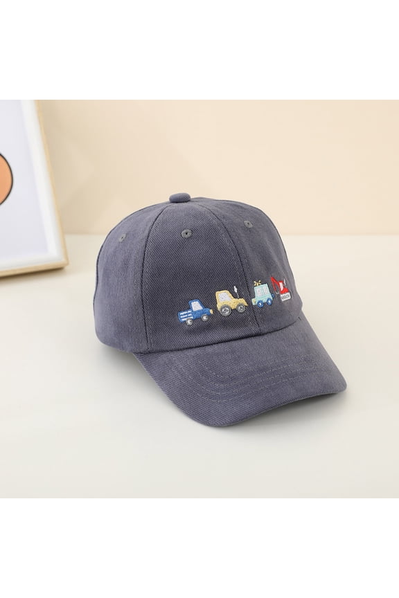 Kids Vehicle Graphic Baseball Cap Cartoon Car Print Sun Protection Hat Blue One Size