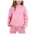 thumbnail image 1 of RTKFRFLM Kids Versatile Sweatsuit Solid Color Hoodie and Sweatpants 2-Piece Set Pink 3-4 Years, 1 of 3