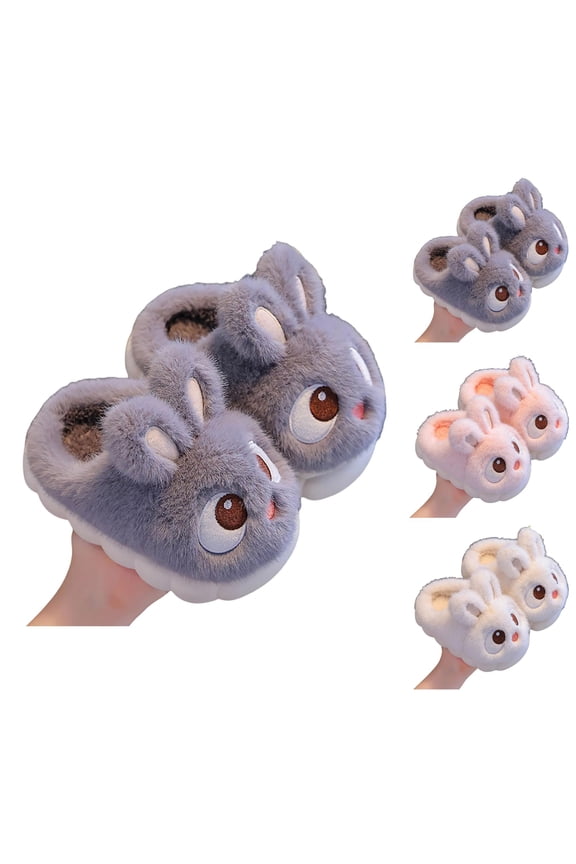 Kids Warm Slippers Plush Bunny Indoor House Shoes for Winter Light Pink 41