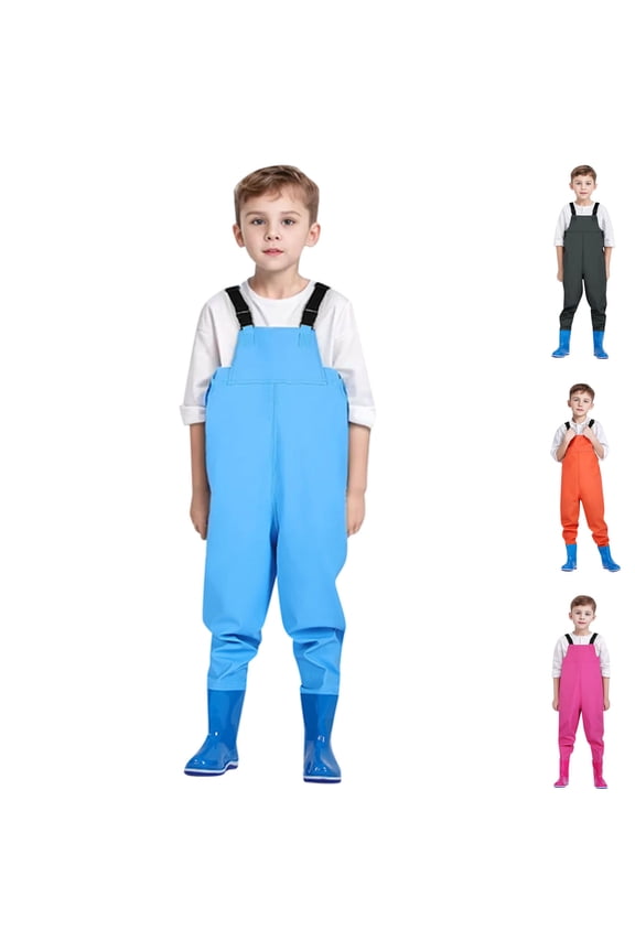 Kids Waterproof Fishing Waders One-Piece Rain Suit for Beach Play Pink 5-6 Years