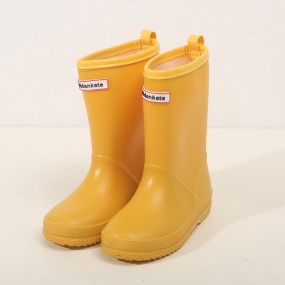 RTKFRFLM Kids Waterproof Rain Boots Lightweight Non- Mid-Calf Water Shoes Khaki 10-11 Years