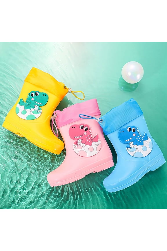 Kids Waterproof Rain Boots Lightweight -on Outdoor Mud Shoes Sky Blue 18-24 Months
