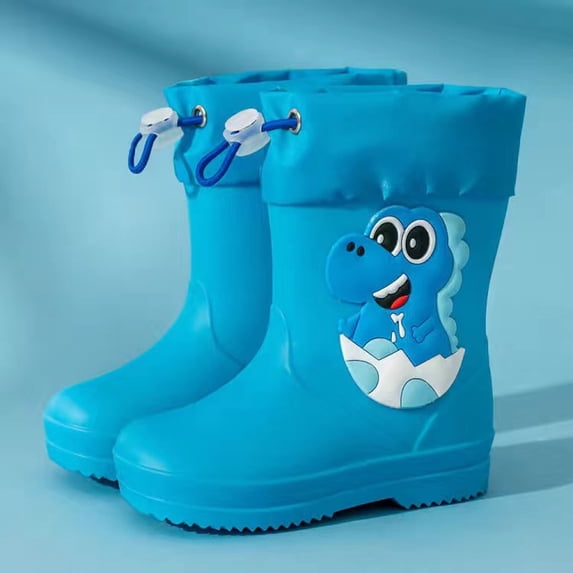 RTKFRFLM Kids Waterproof Rain Boots Non- Outdoor Water Shoes with Elastic Blue 21/140