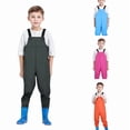 thumbnail image 1 of RTKFRFLM Kids Waterproof Rain Pants Unisex One-Piece Waders Puddle Suit Breathable Overalls Rain Gear for Boys Girls Muddy Play Fishing, 1 of 7