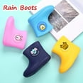 thumbnail image 1 of RTKFRFLM Kids Waterproof Rubber Rain Boots Non- Cartoon Outdoor Water Shoes Pink 1-2 Years, 1 of 8
