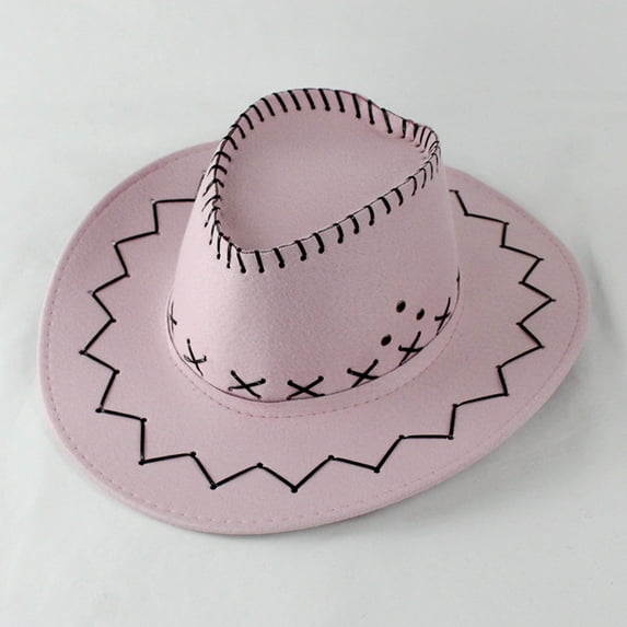 RTKFRFLM Kids Western Cowboy Hat Wide Brim Suede Sun Hat Toddler Outlander Rancher Hat for Party or Travel