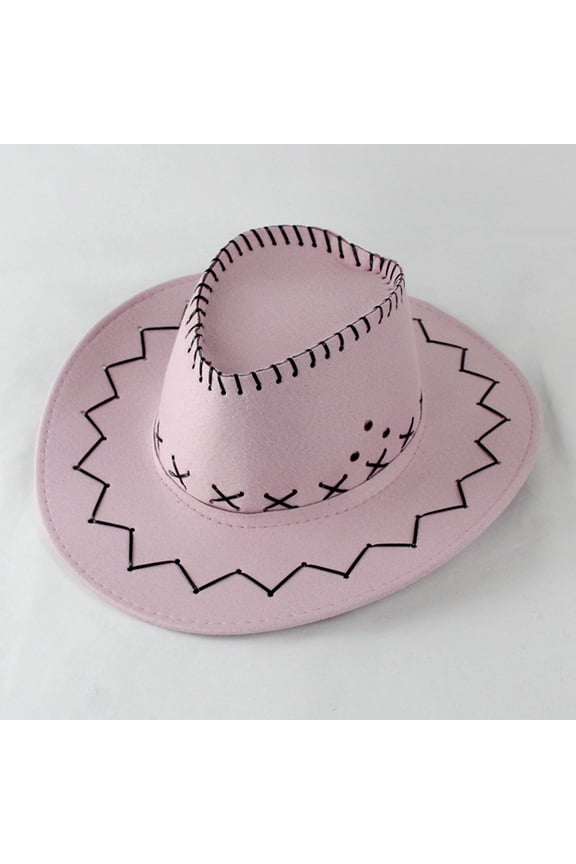 Kids Western Cowboy Hat Wide Brim Suede Sun Hat Toddler Outlander Rancher Hat for Party or Travel