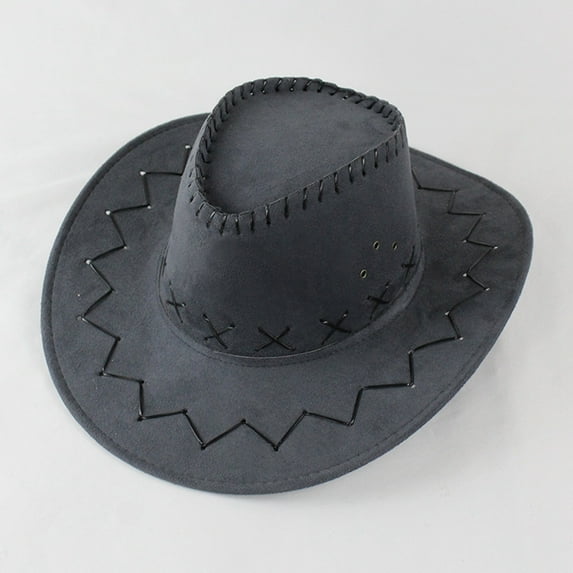 RTKFRFLM Kids Western Cowboy Hat Wide Brim Suede Sun Hat Toddler Outlander Rancher Hat for Party or Travel