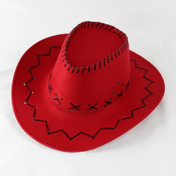 RTKFRFLM Kids Western Cowboy Hat Wide Brim Suede Sun Hat Toddler Outlander Rancher Hat for Party or Travel